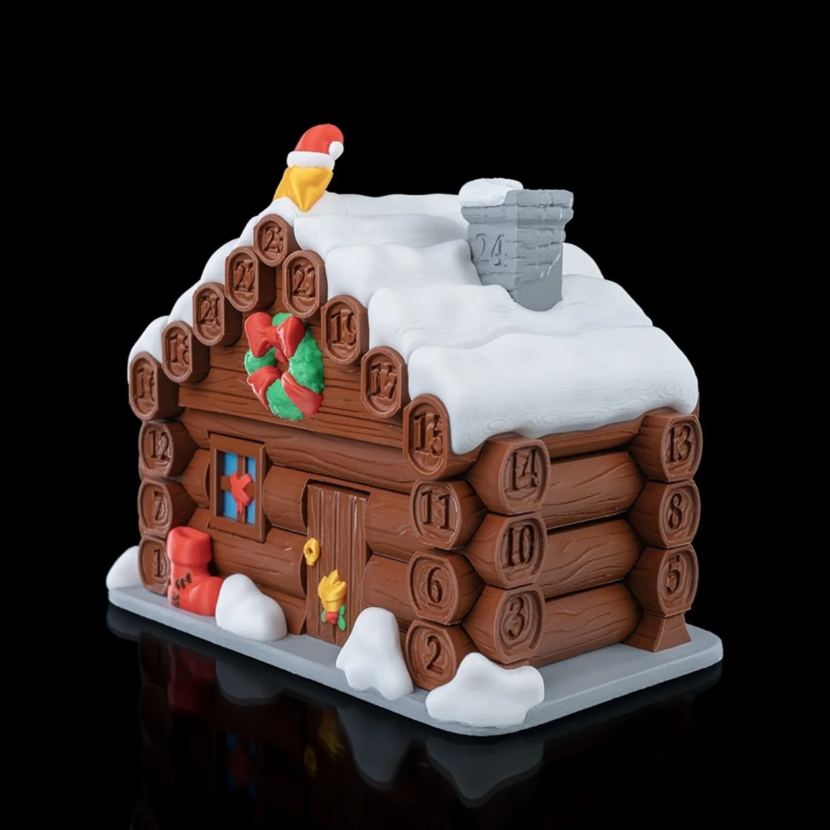 Santa's Cabin Countdown - 3D Printed