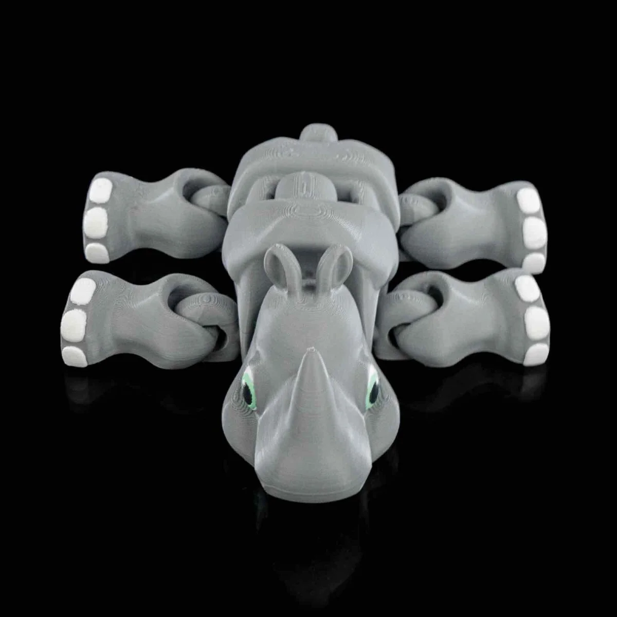 3D Printed Rammer Rhino, Articulated Fidget Toy, Desk Buddy, Fidget Pet