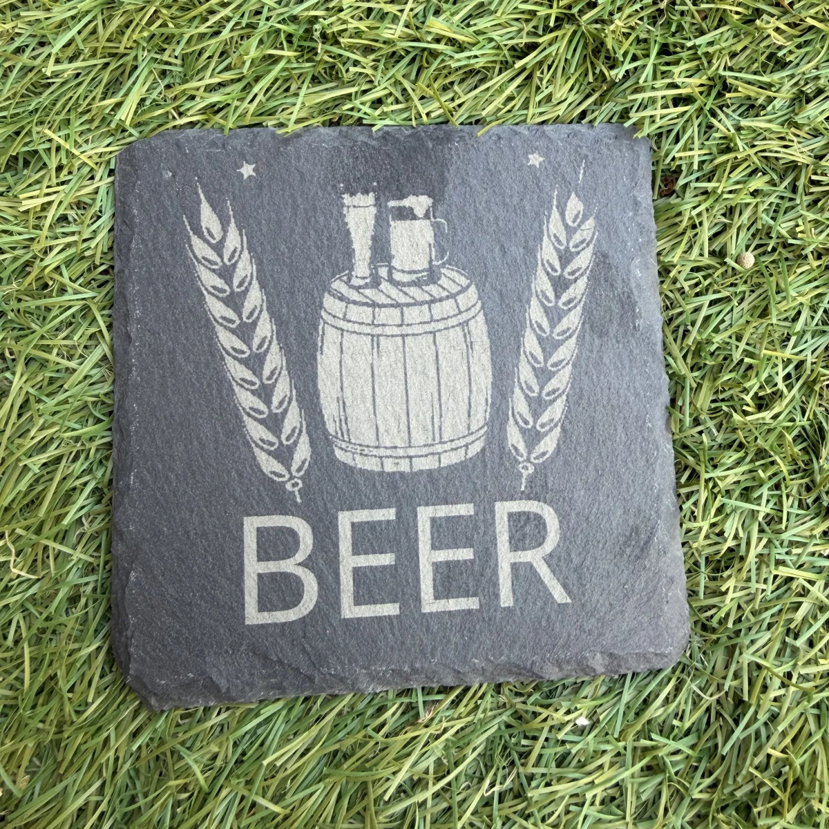 Personalised Natural Slate Drink Coasters – Wine, Gin, Beer & Cocktail Designs