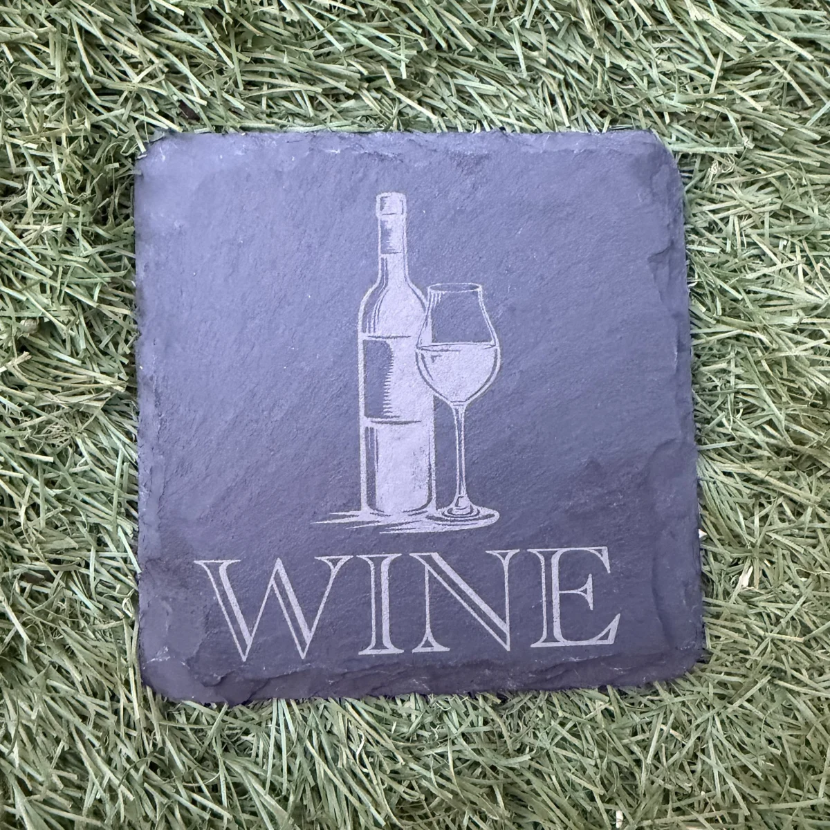 Personalised Natural Slate Drink Coasters – Wine, Gin, Beer & Cocktail Designs
