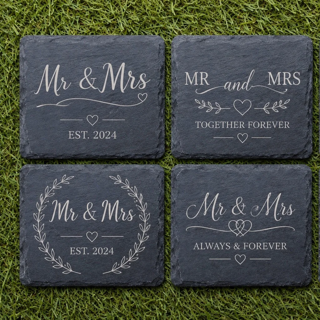Mr & Mrs Slate Coasters