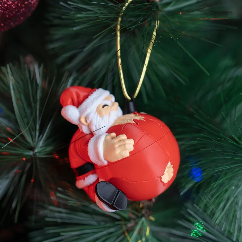Naughty Claus Christmas Ornament x5 - 3D Printed