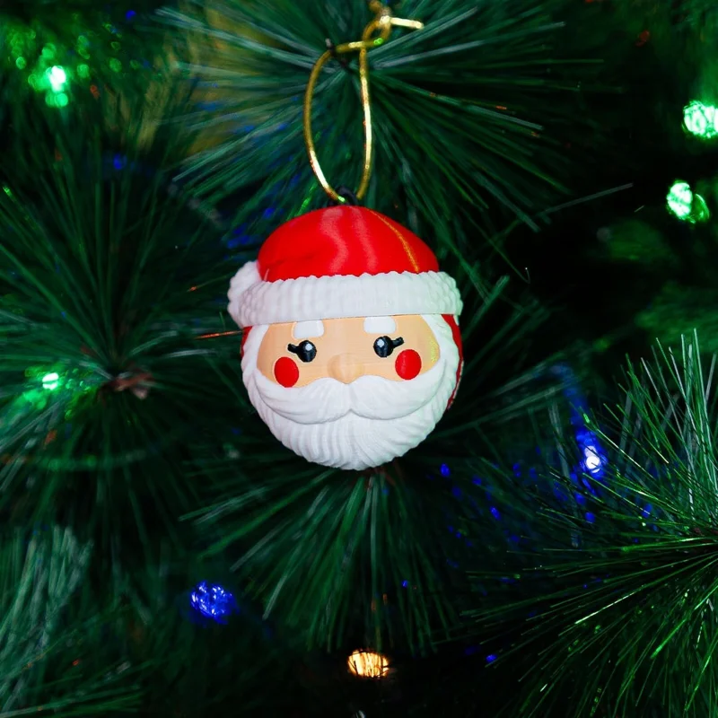 Santa Claus Christmas Ornament x3 - 3D Printed