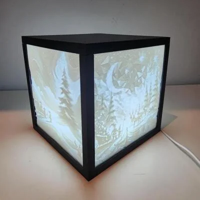 Photo Light Box Cube / Personalised unique photo gift / Lithophane Box - 3D Printed