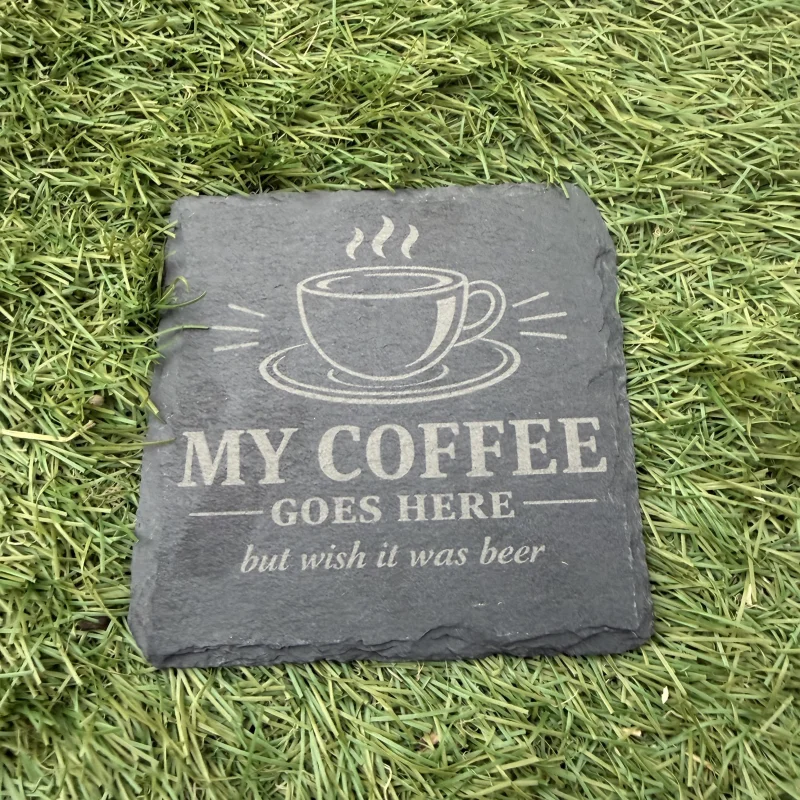 Personalised Drinking Black Slate