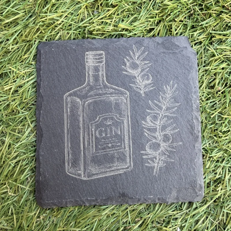 Personalised Natural Slate Drink Coasters – Wine, Gin, Beer & Cocktail Designs