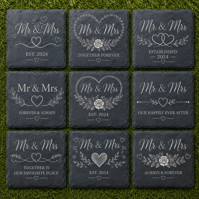 Mr & Mrs Slate Coasters
