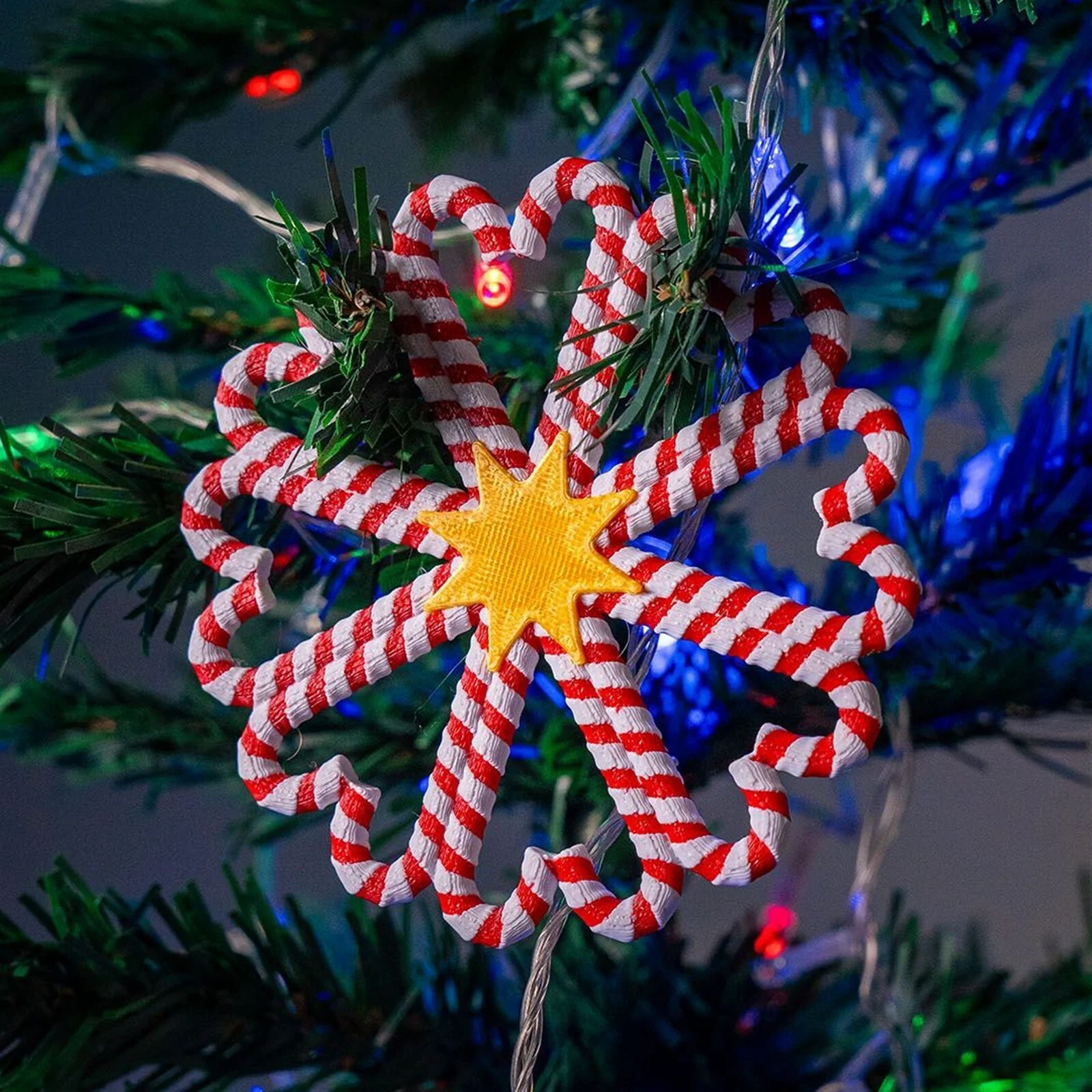 Candy Cane Drink Coasters Set of 5 - 3D Printed