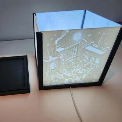 Photo Light Box Cube / Personalised unique photo gift / Lithophane Box - 3D Printed