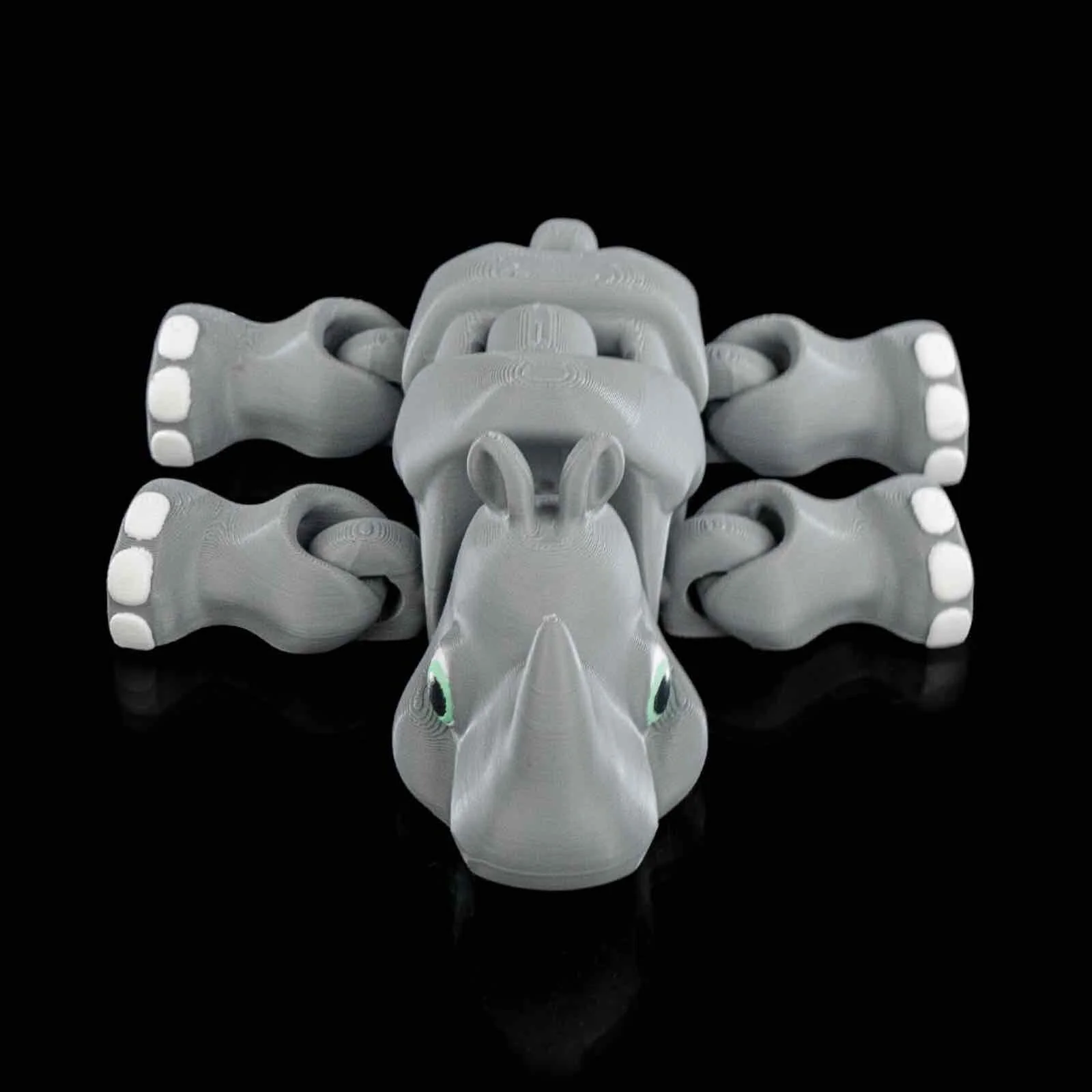 3D Printed Rammer Rhino, Articulated Fidget Toy, Desk Buddy, Fidget Pet