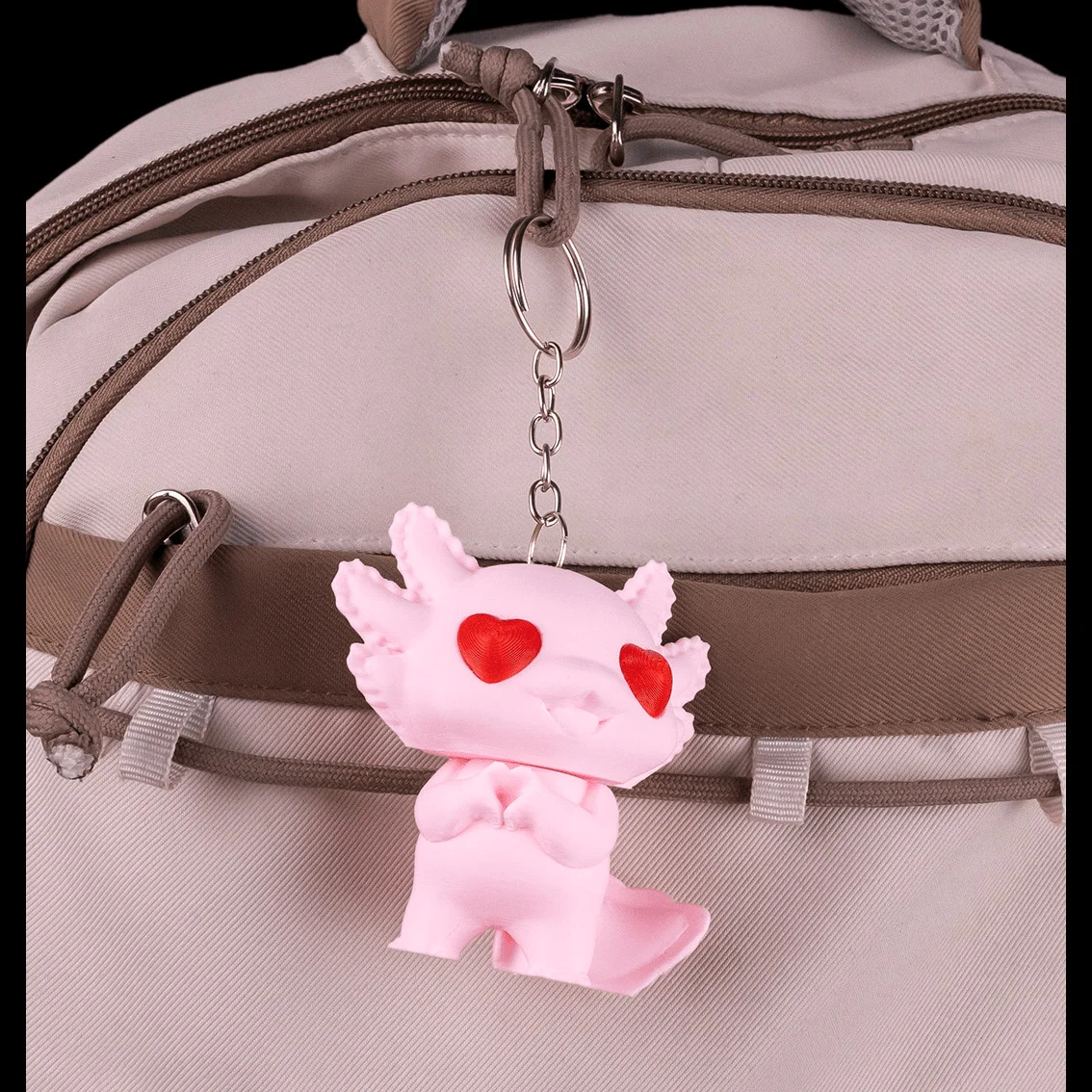 Heartfelt Axolotl - KeyChain / Desk Pet - 3D Printed