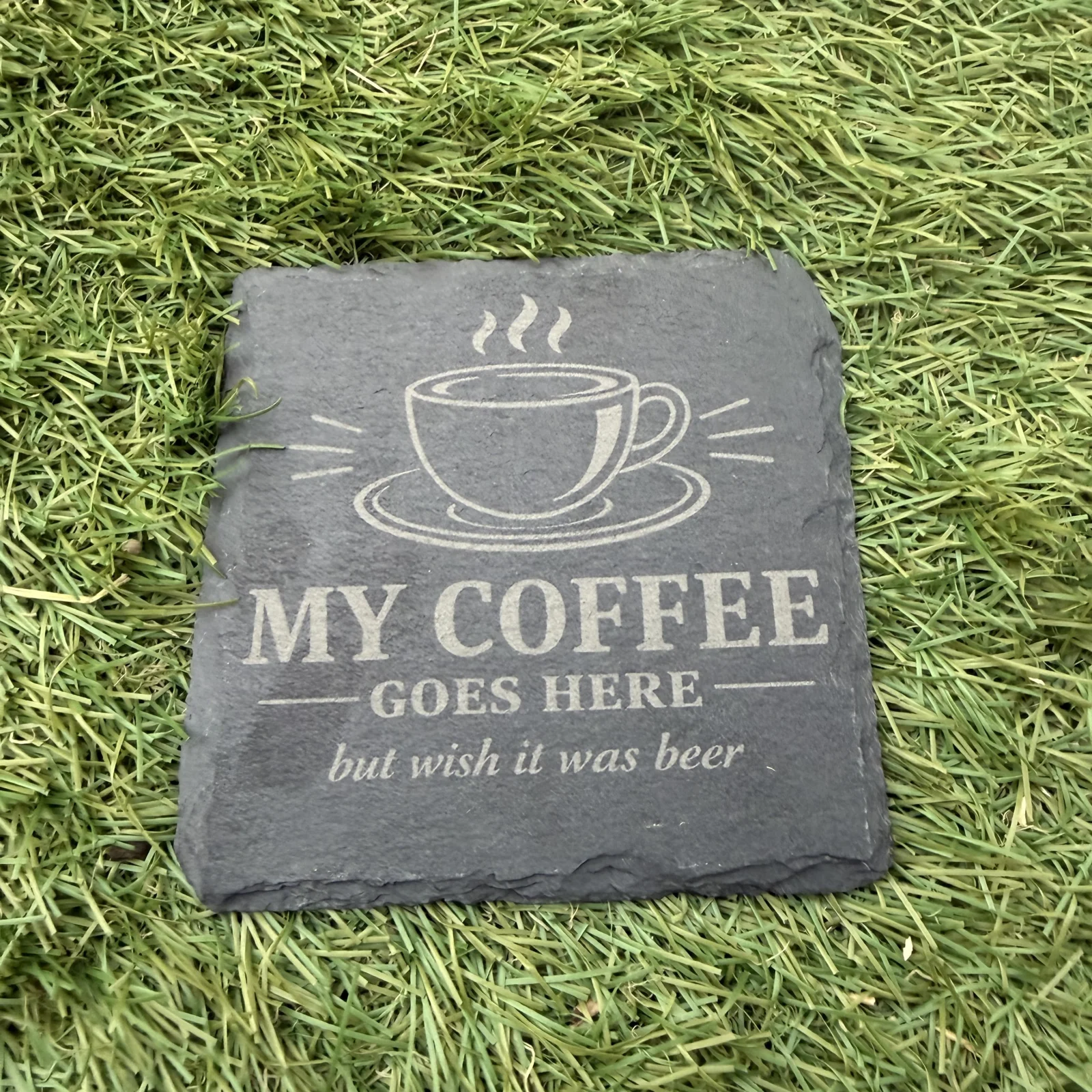 Personalised Drinking Black Slate