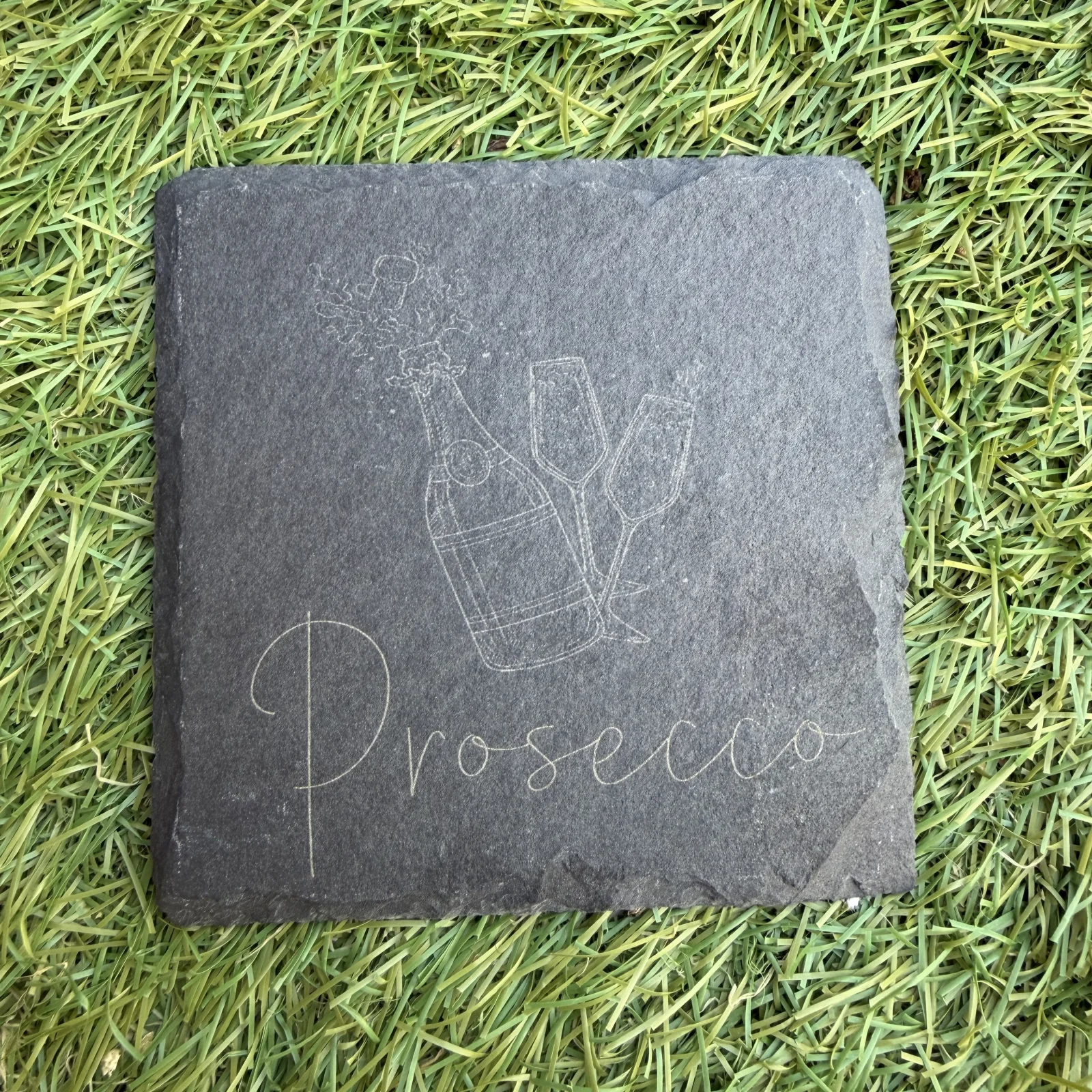 Personalised Natural Slate Drink Coasters – Wine, Gin, Beer & Cocktail Designs