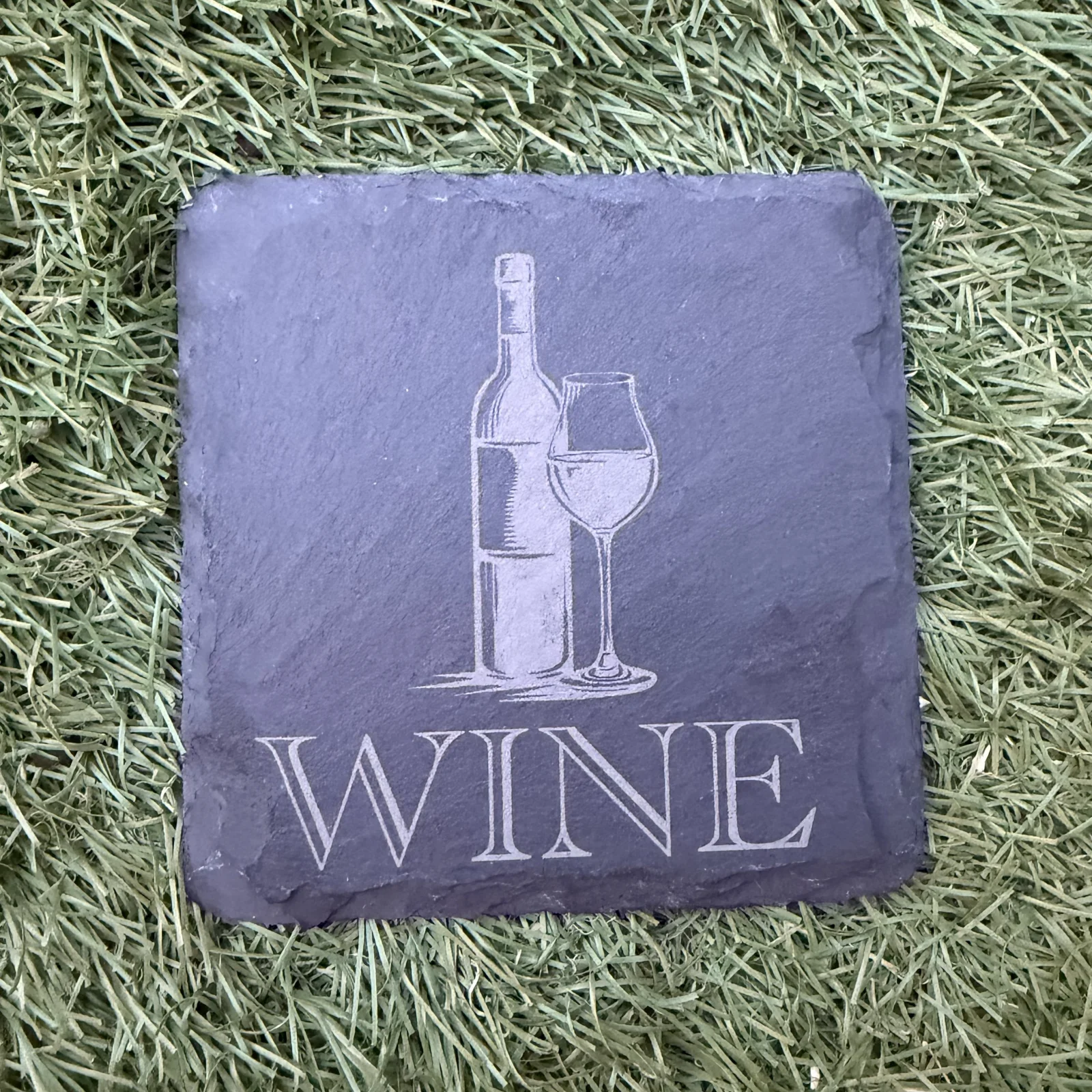 Personalised Natural Slate Drink Coasters – Wine, Gin, Beer & Cocktail Designs
