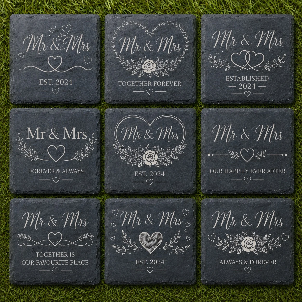 Mr & Mrs Slate Coasters