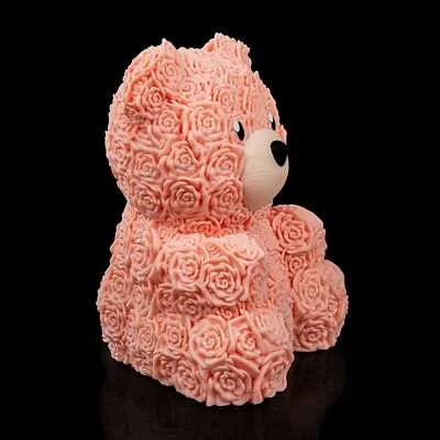 Floral Bear Statue - Valentines Day / Romantic Gift / Gift for Her - 3D Printed