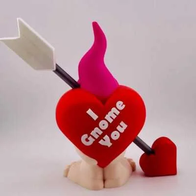 Heart with Arrow Costume Gnome - Valentines Day / Romantic Gift - 3D Printed