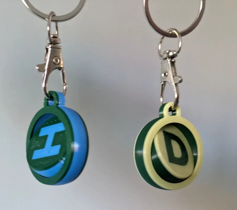 Personalised Rotating Keyring Letter - 3D Printed