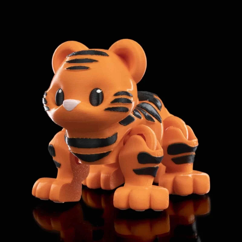 3D Printed Runner Tiger, Articulated Fidget Toy, Desk Buddy, Fidget Pet