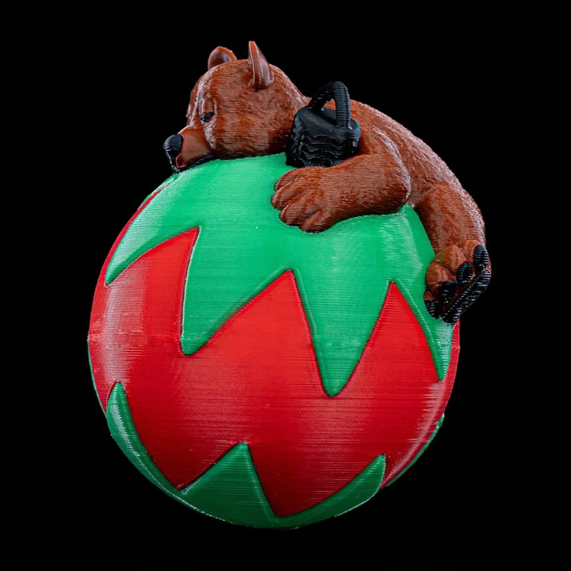 Sleeping Bear Christmas Ornament x3 - 3D Printed