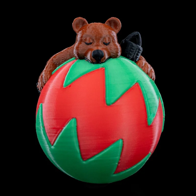 Sleeping Bear Christmas Ornament x3 - 3D Printed