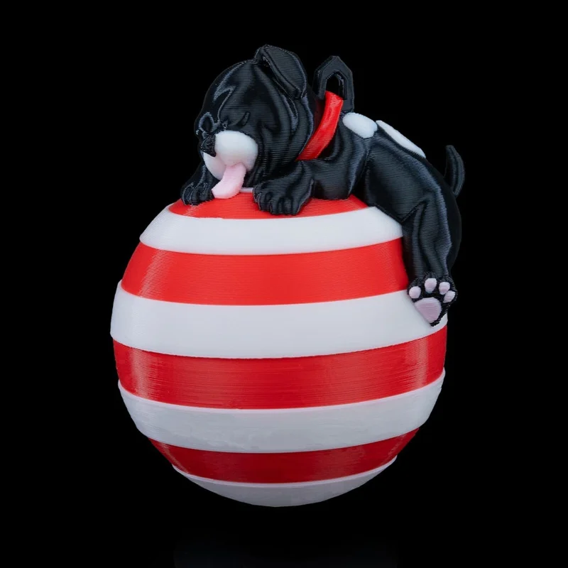 Sleeping Dog Christmas Ornament x3 - 3D Printed