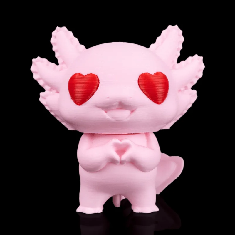 Heartfelt Axolotl - KeyChain / Desk Pet - 3D Printed