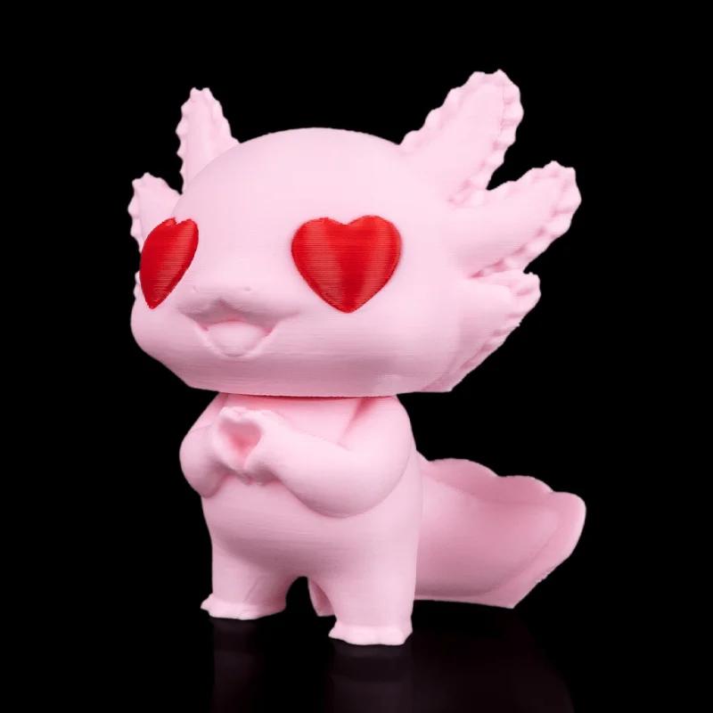 Heartfelt Axolotl - KeyChain / Desk Pet - 3D Printed