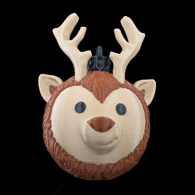 Reindeer Head Christmas Ornament x3 - 3D Printed