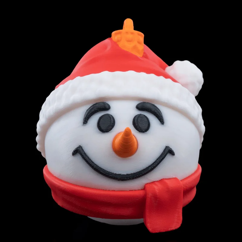 Snowman Head Christmas Ornament x3 - 3D Printed