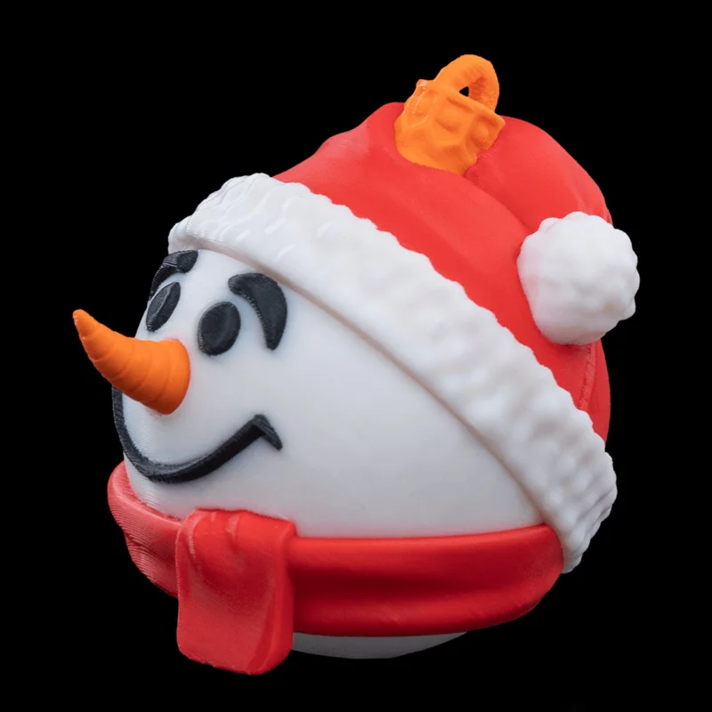 Snowman Head Christmas Ornament x3 - 3D Printed