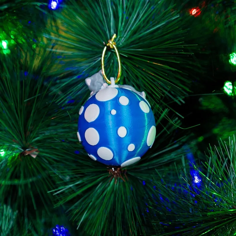 Sleeping Cat Christmas Ornament x3 - 3D Printed