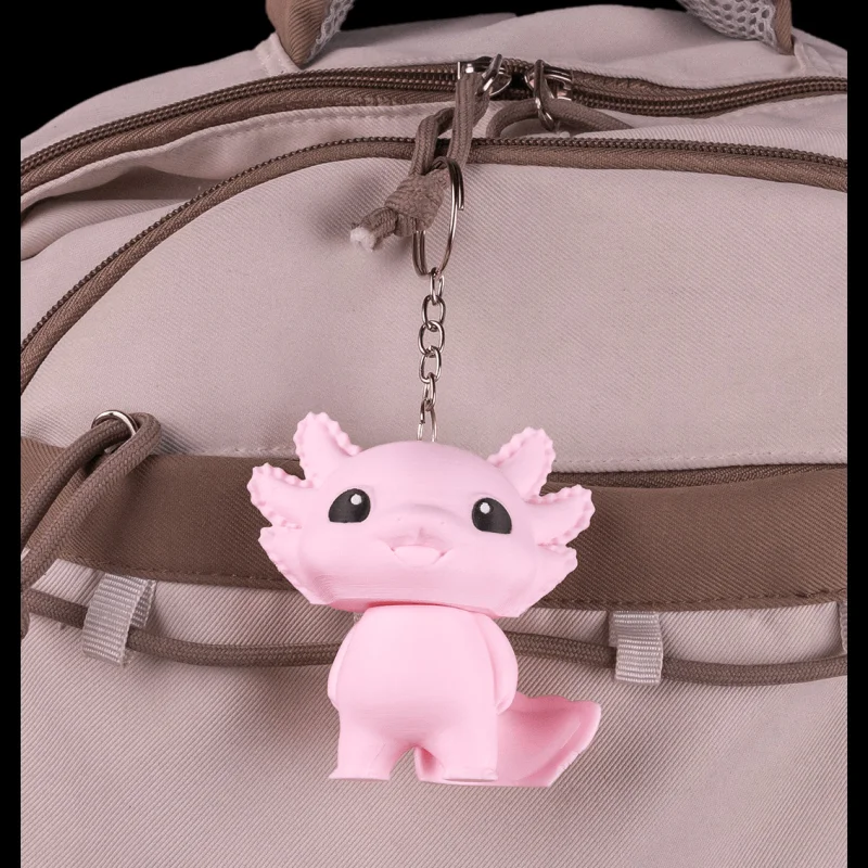 Joyful Axolotl - KeyChain / Desk Pet - 3D Printed