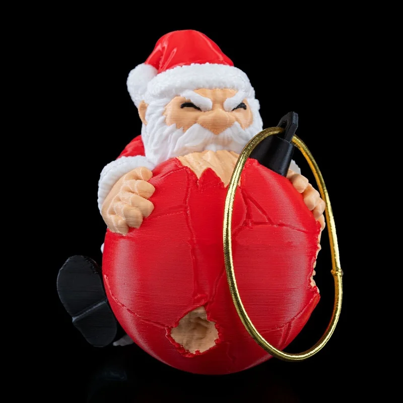 Naughty Claus Christmas Ornament x5 - 3D Printed