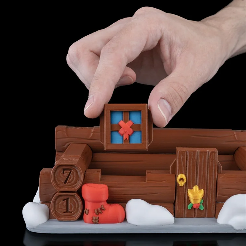 Santa's Cabin Countdown - 3D Printed