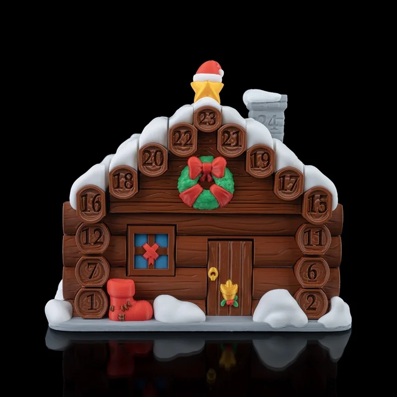 Santa's Cabin Countdown - 3D Printed