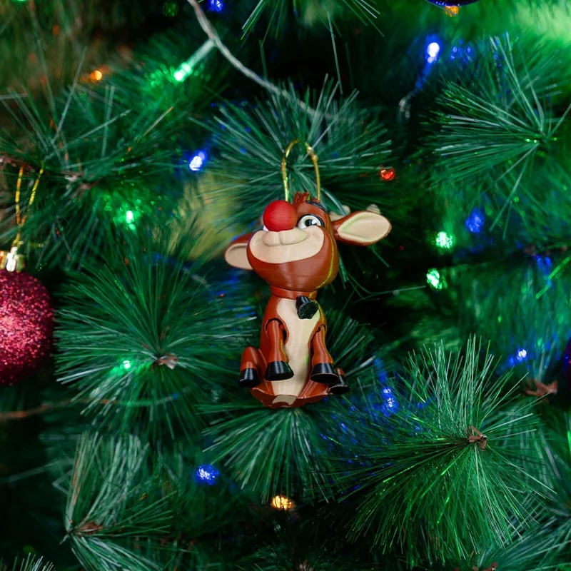 Rudolph, the Reindeer Christmas Ornament x3 - 3D Printed