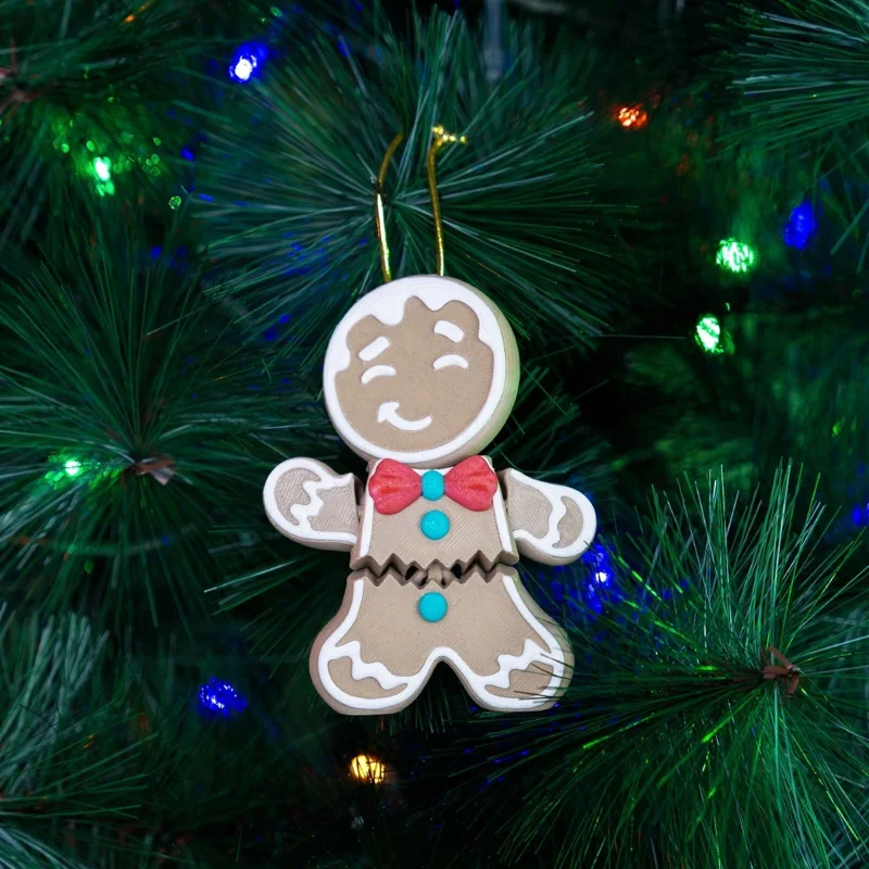 Mr. Crumbles Gingerbread Christmas Ornament x3 - 3D Printed