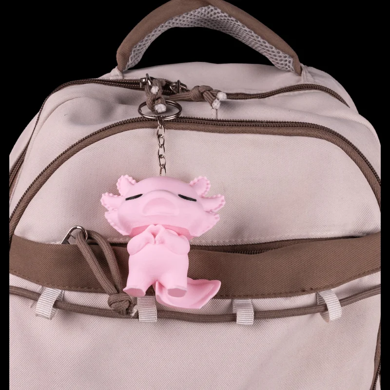 Sleepy Axolotl - KeyChain / Desk Pet - 3D Printed