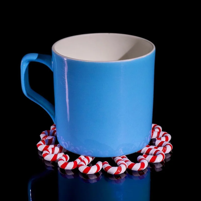Candy Cane Drink Coasters Set of 5 - 3D Printed