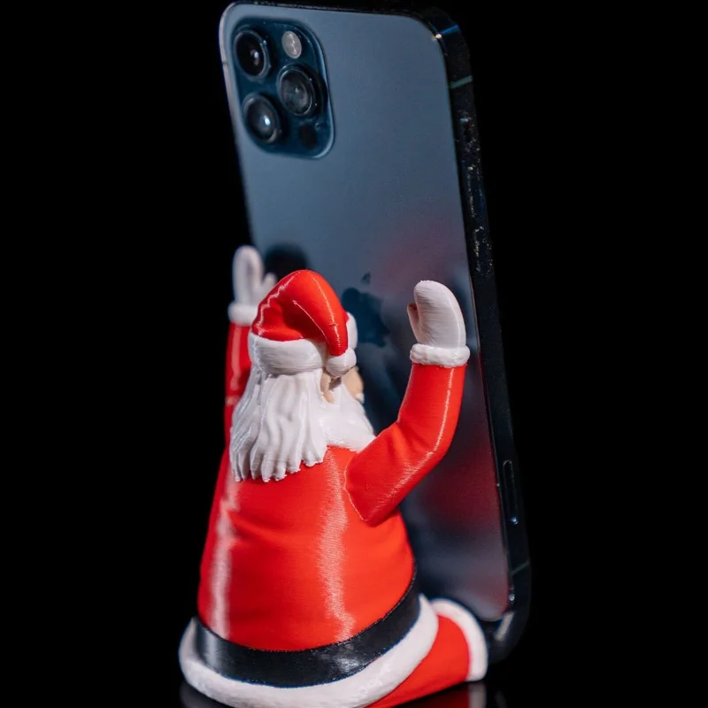 Supportive Santa Phone Holder Christmas - 3D Printed