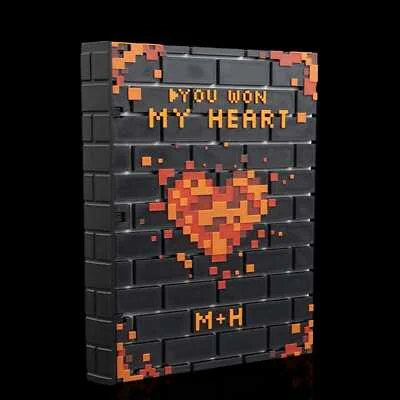 8-Bit of Love Custom Scrapbook Cover Gift / Valentines / Memories - 3D Printed