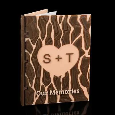 Heart Carving Custom Scrapbook Cover Gift / Valentines / Memories - 3D Printed