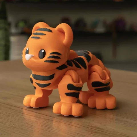 3D Printed Runner Tiger, Articulated Fidget Toy, Desk Buddy, Fidget Pet