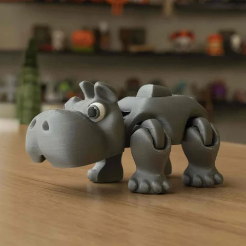 3D Printed Hungry Hippo, Articulated Fidget Toy, Desk Buddy, Fidget Pet