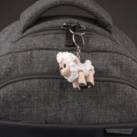 Shane, The Sheep - 3D Printed Farm Animal Key Chain / Key Ring, Articulated