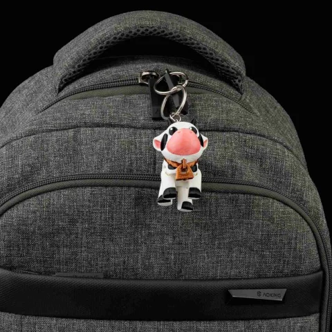 Daisy The Cow - 3D Printed Farm Animal Key Chain / Key Ring , Articulated