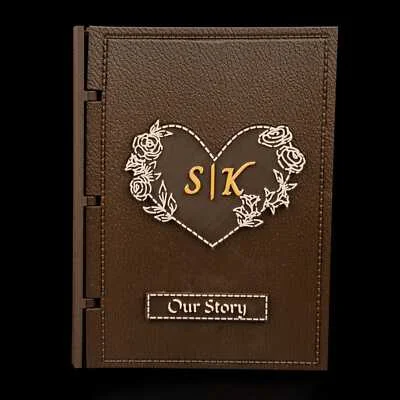 Leather Book Custom Scrapbook Cover Gift / Valentines / Memories - 3D Printed