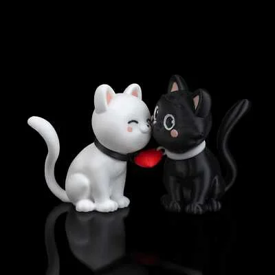 Purrfect Pair / Cat Valentines / Desk Buddies - 3D Printed